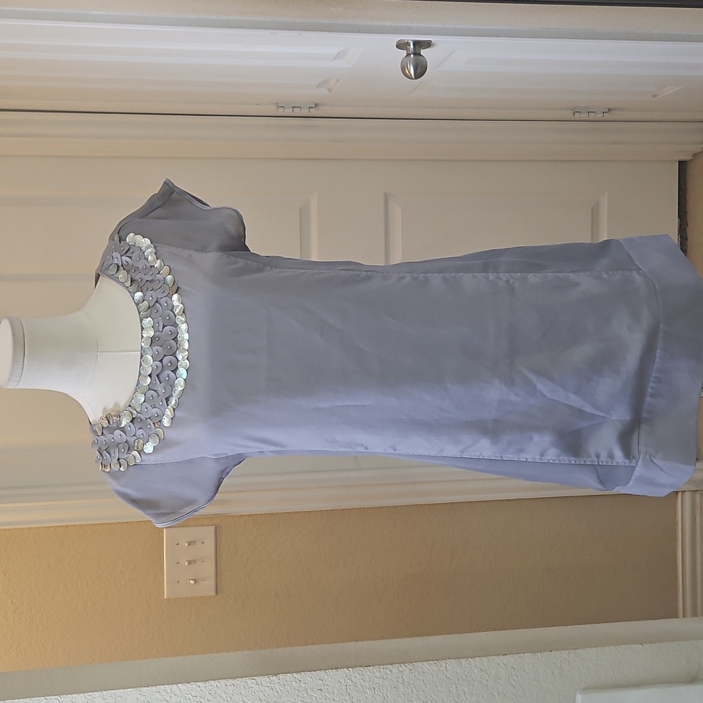 Esley Grey Short Sleeve Sheath Shift Mini Cocktail Dress Size Small NWT